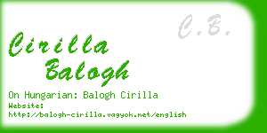 cirilla balogh business card